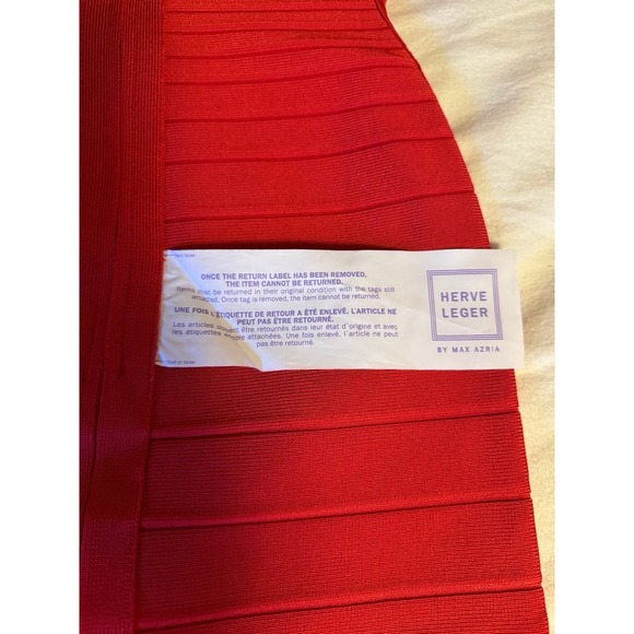 Herve Leger Red Body-Con Vintage Dress Size XS New With Tags - Picture 7 of 11